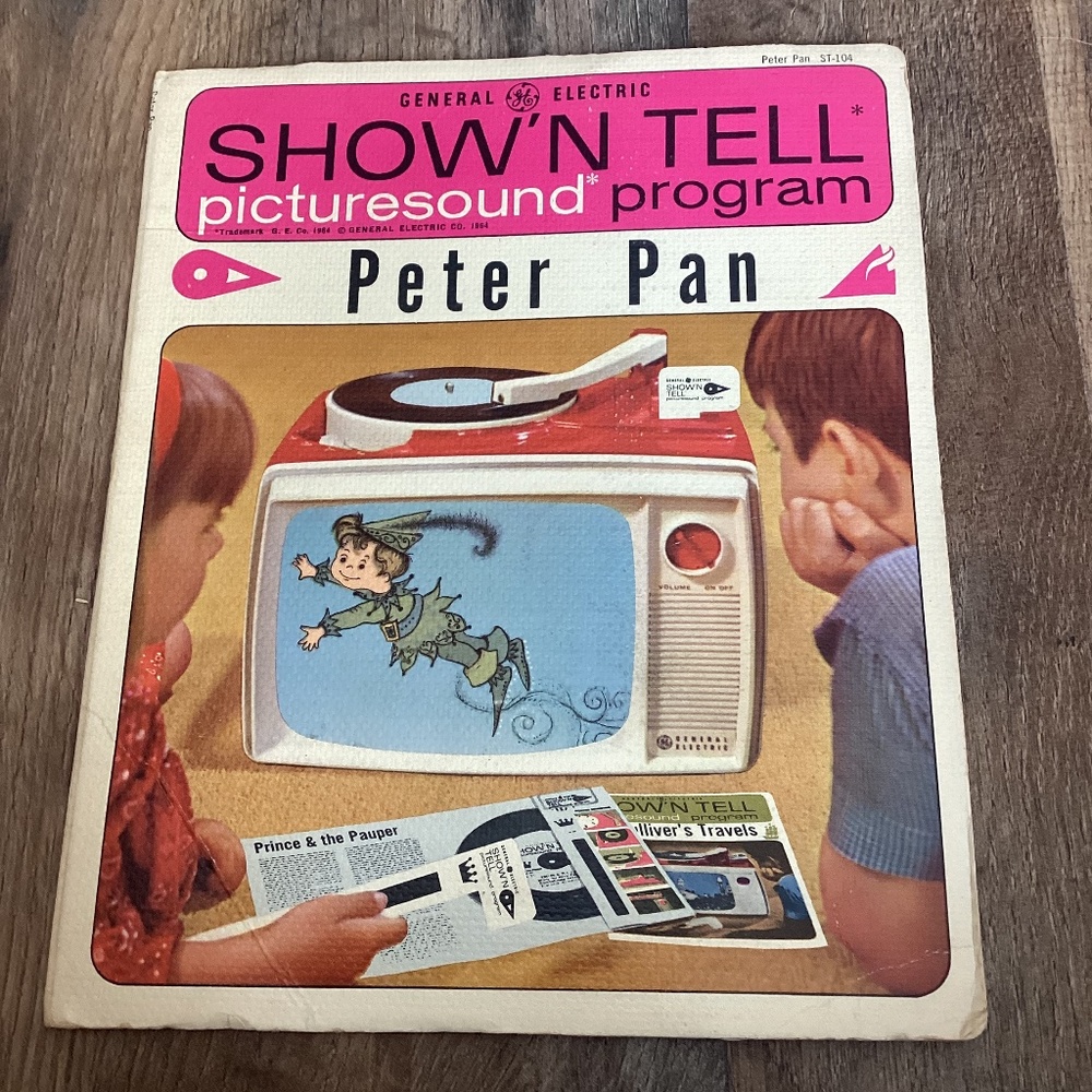 Vintage GE Peter Pan SHOW'N TELL Picture-Sound Program Vintage 1960's Untested